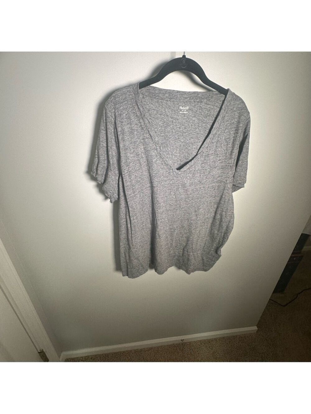 Madewell Heather Gray V Neck Tee 1X